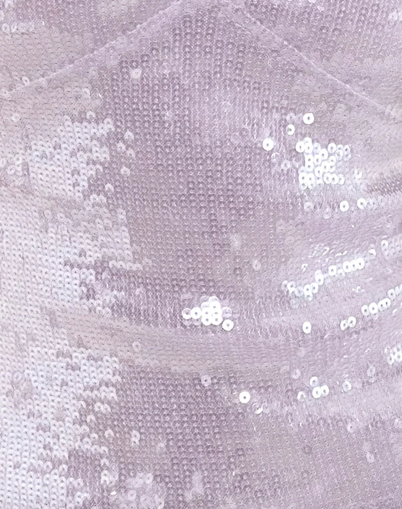 Wespiser Top in Pailletten-Soft-Lila