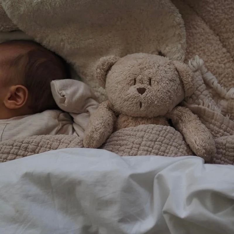 Moonie Bär 2.0 Organic Nachtlicht, Einschlafhilfe & Kuscheltier - Sand natur