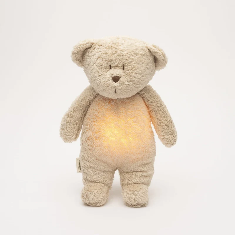 Moonie Bär 2.0 Organic Nachtlicht, Einschlafhilfe & Kuscheltier - Sand natur