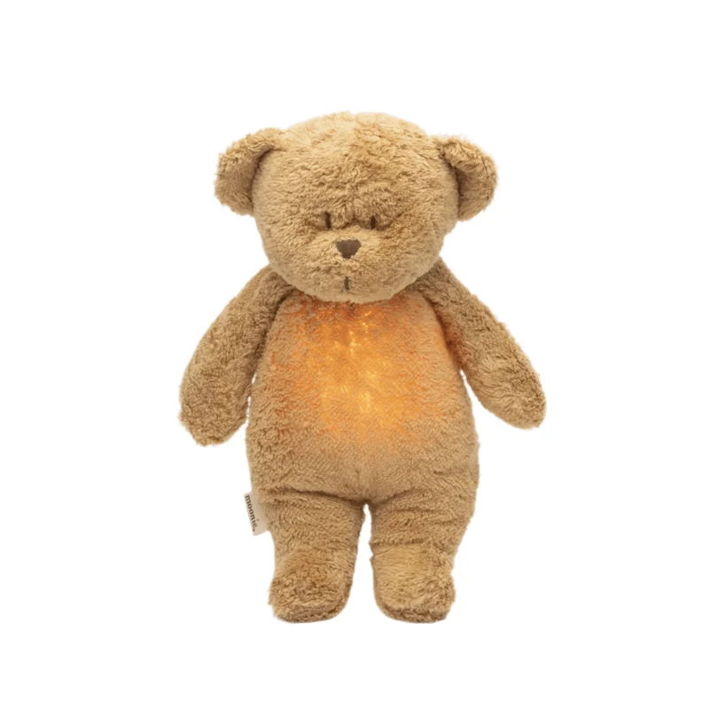 Moonie Bär 2.0 Organic Nachtlicht, Einschlafhilfe & Kuscheltier - Cappuccino natur
