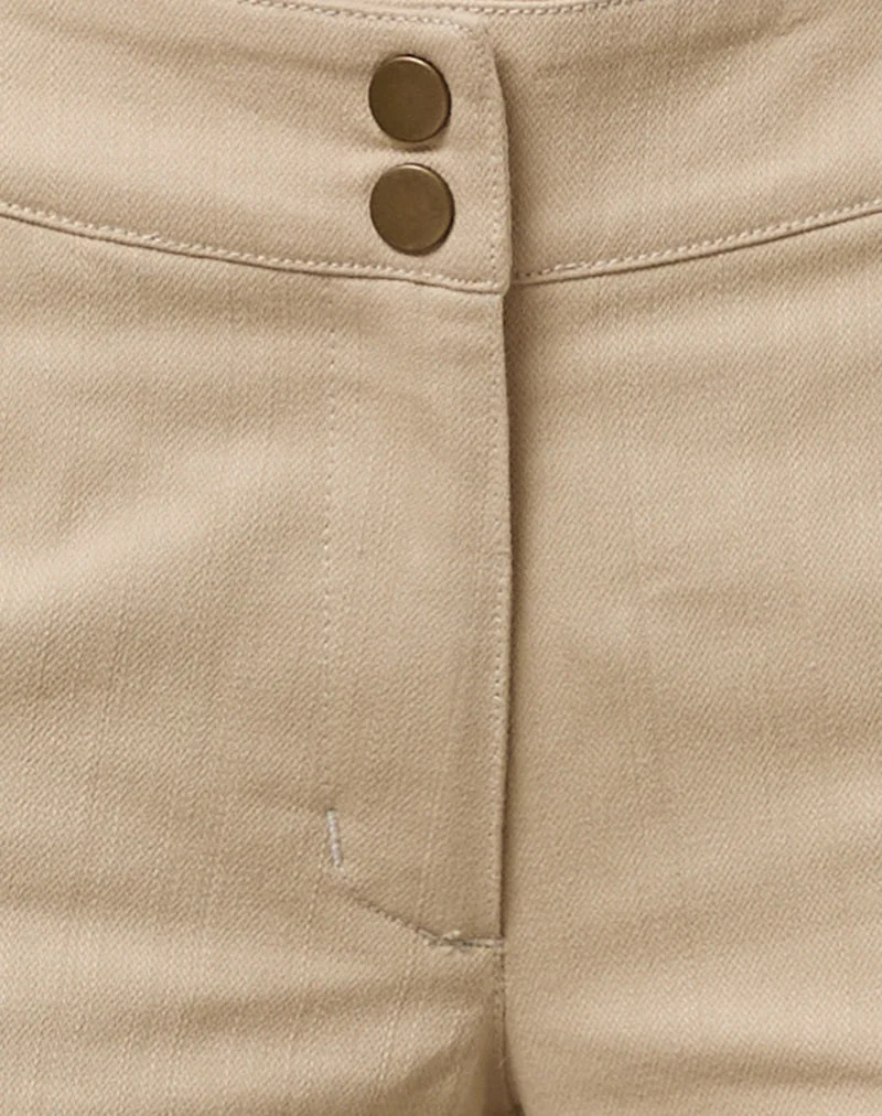 Lintira Slim Leg Hose aus Twill Sand