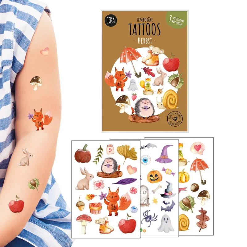 Herbst Kindertattoos - 3 Bögen