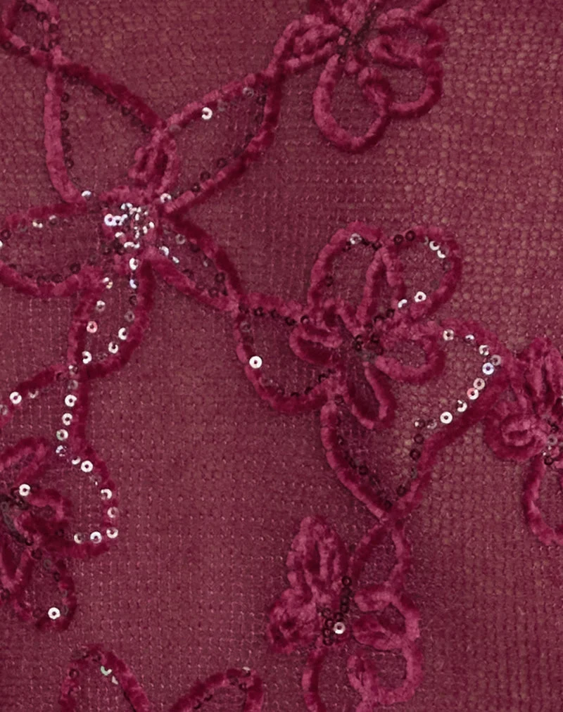Sukita Strickjacke aus Paillettenstrick in Burgund