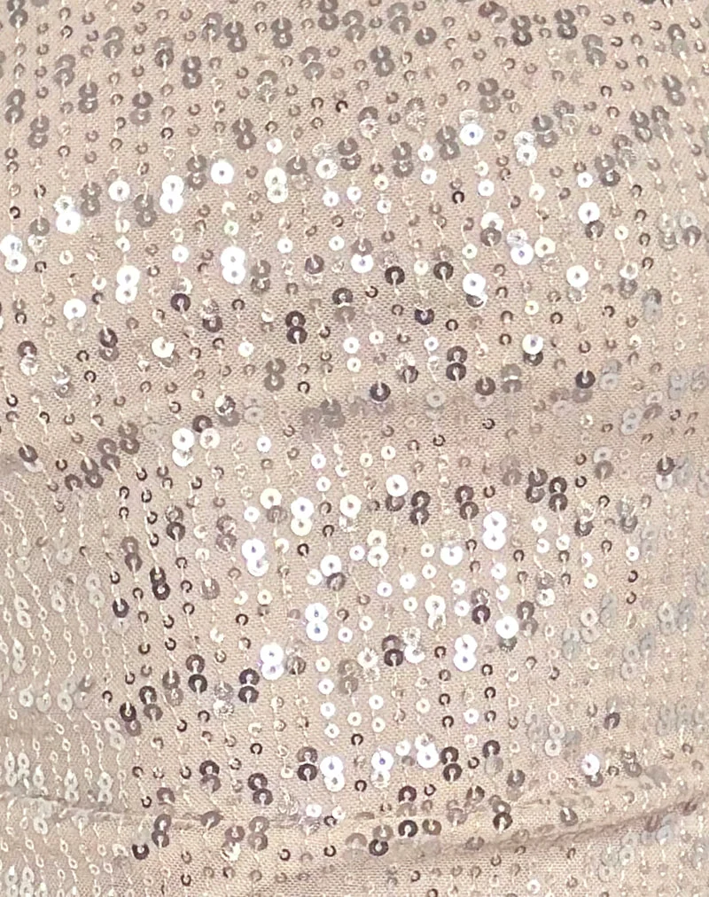 Nova Top in Pailletten Neutral