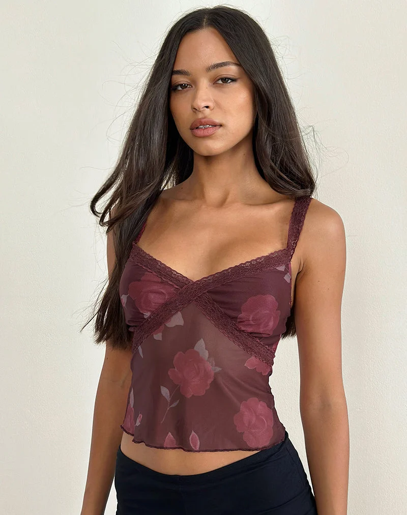 Rasa Cami Top in blühendem Rose Burgundy