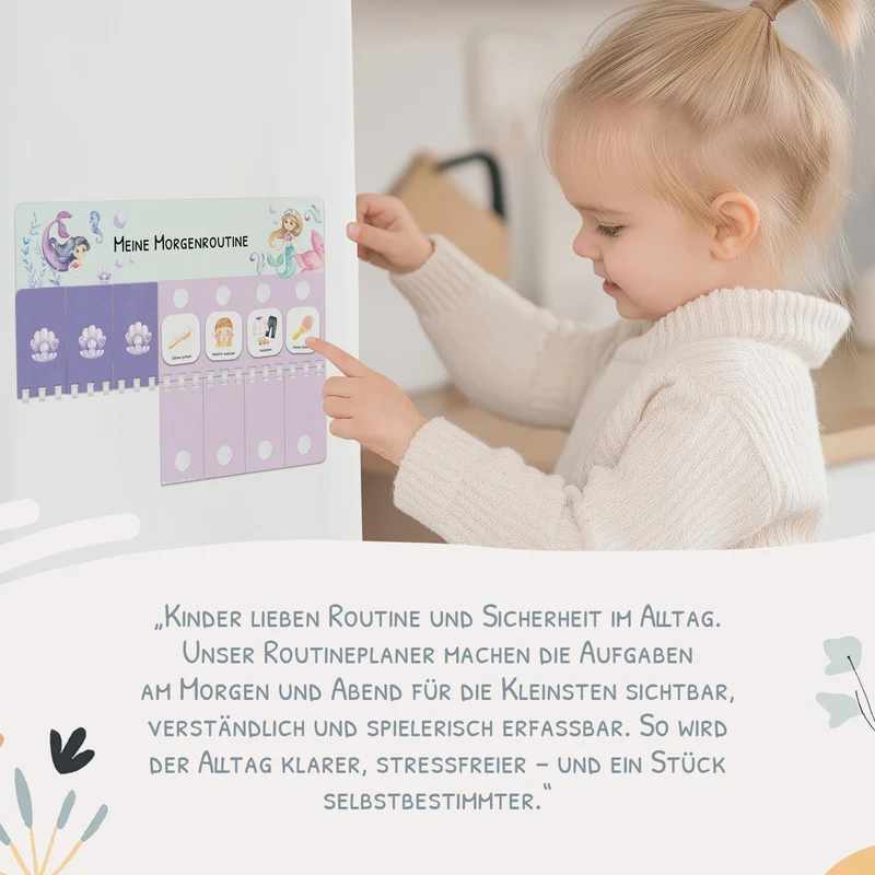 Bundle: Wochenplaner + Morgenroutine + Abendroutine - Meerjungfrau
