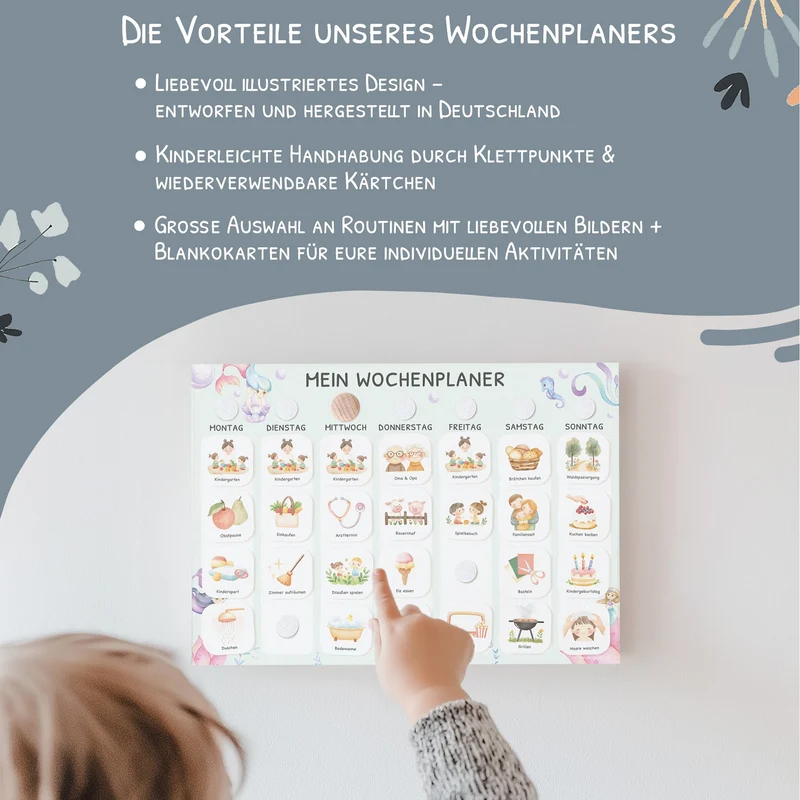 Bundle: Wochenplaner + Morgenroutine + Abendroutine - Meerjungfrau
