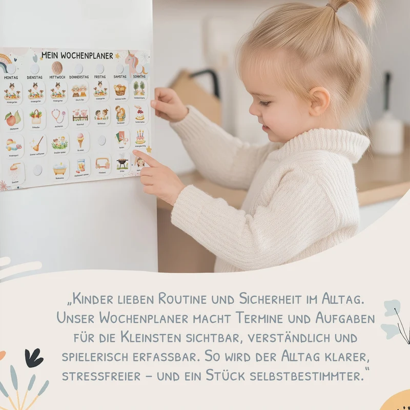 Bundle: Wochenplaner + Morgenroutine + Abendroutine - Einhorn