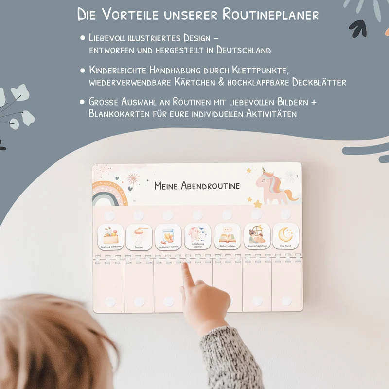 Bundle: Wochenplaner + Morgenroutine + Abendroutine - Einhorn