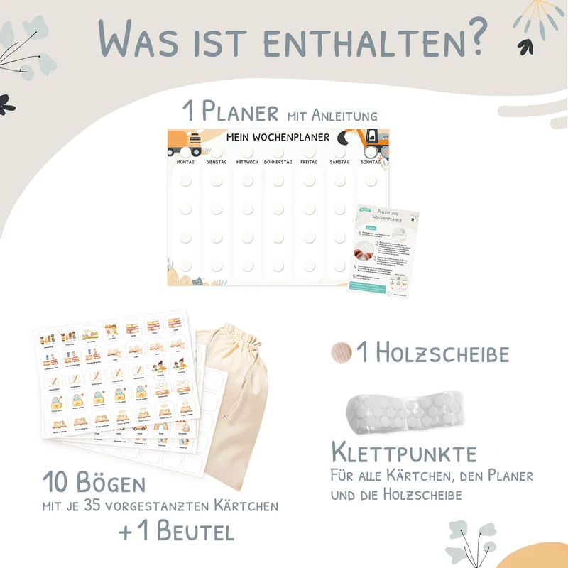 Bundle: Wochenplaner + Morgenroutine + Abendroutine - Bagger