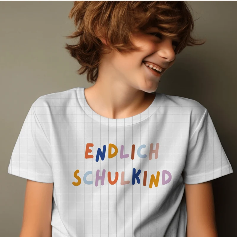 Modern Kids Art - Bügelbild "Endlich Schulkind" groß