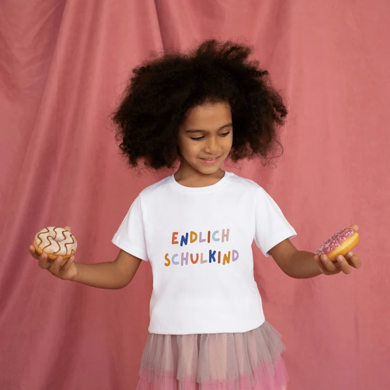 Modern Kids Art - Bügelbild "Endlich Schulkind" groß
