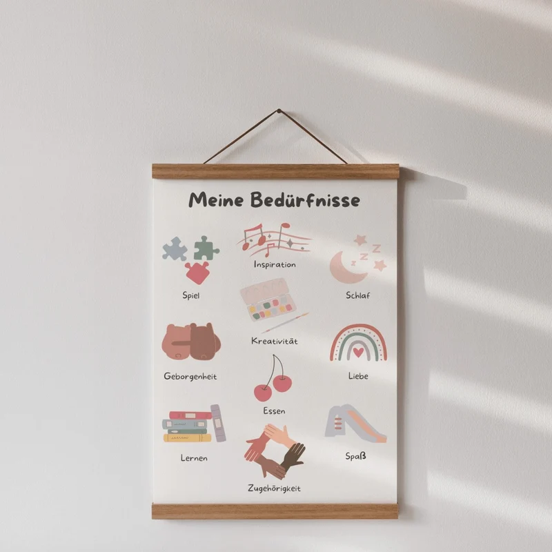 Modern Kids Art - Poster Meine Bedürfnisse A4