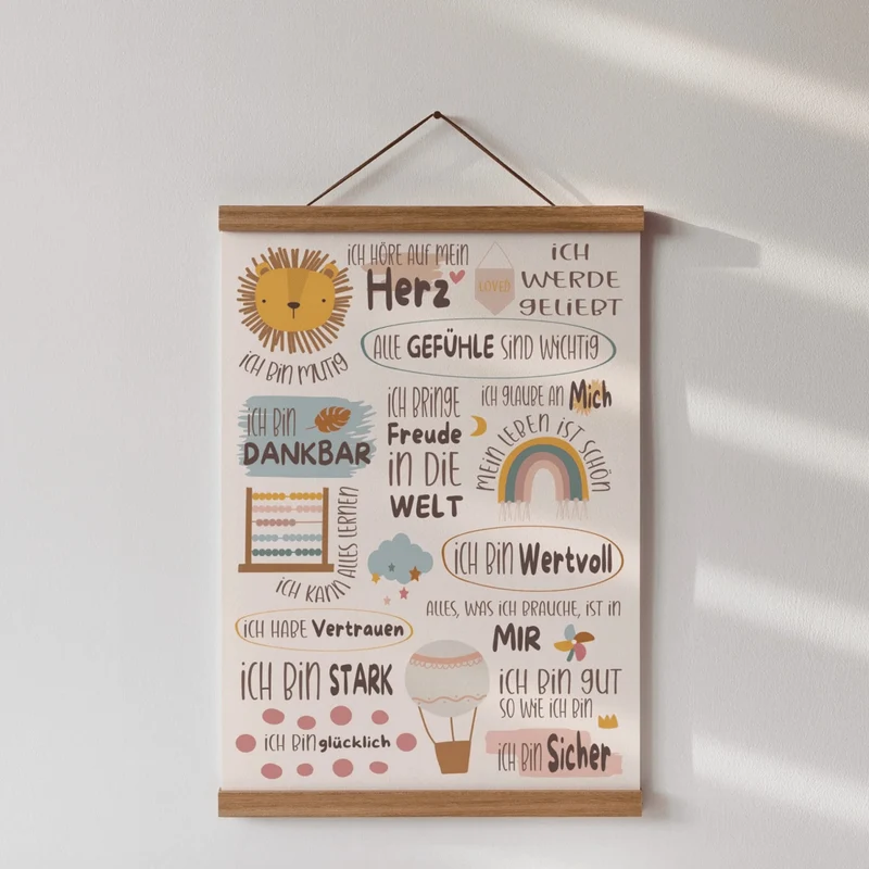 Modern Kids Art - Affirmations Poster Harmonie