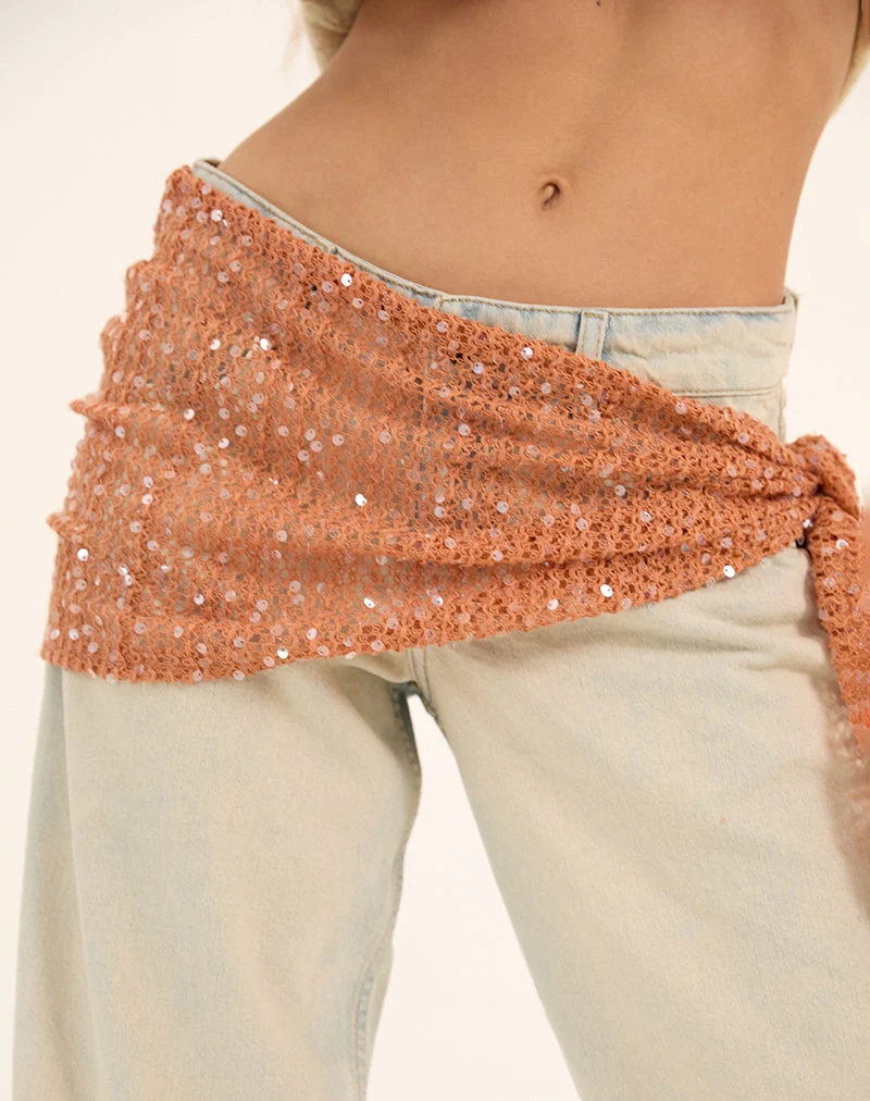 Sanu Sarong aus Paillettenstrick Orange