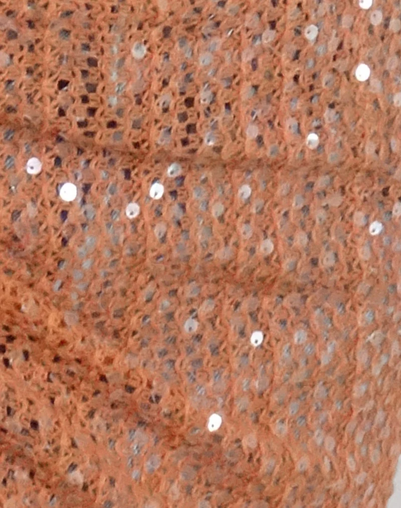 Sanu Sarong aus Paillettenstrick Orange