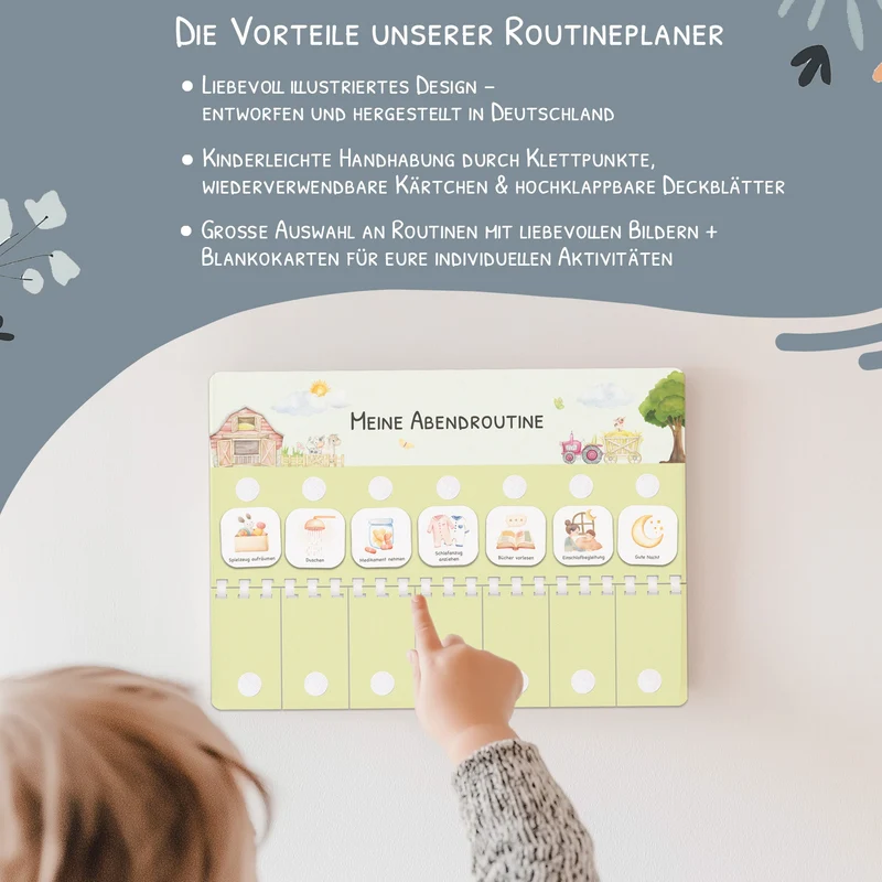 Routineplaner (Morgen & Abend) inkl. 105 Routinekärtchen - Bauernhof