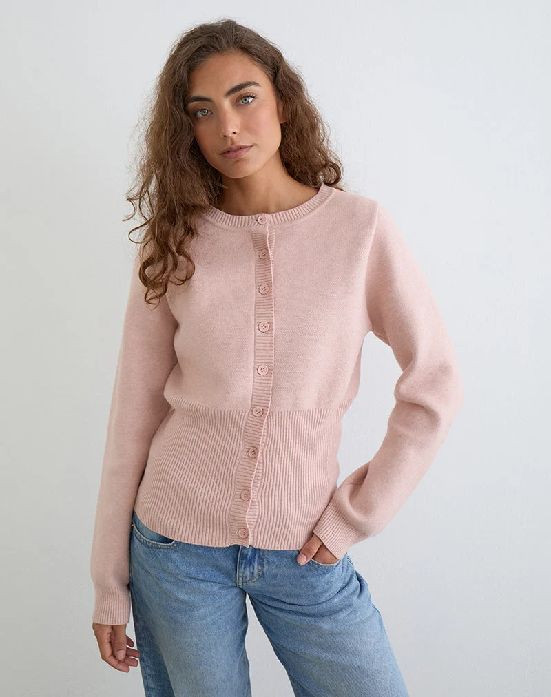 Subra Langärmelige Strickjacke in Rosa