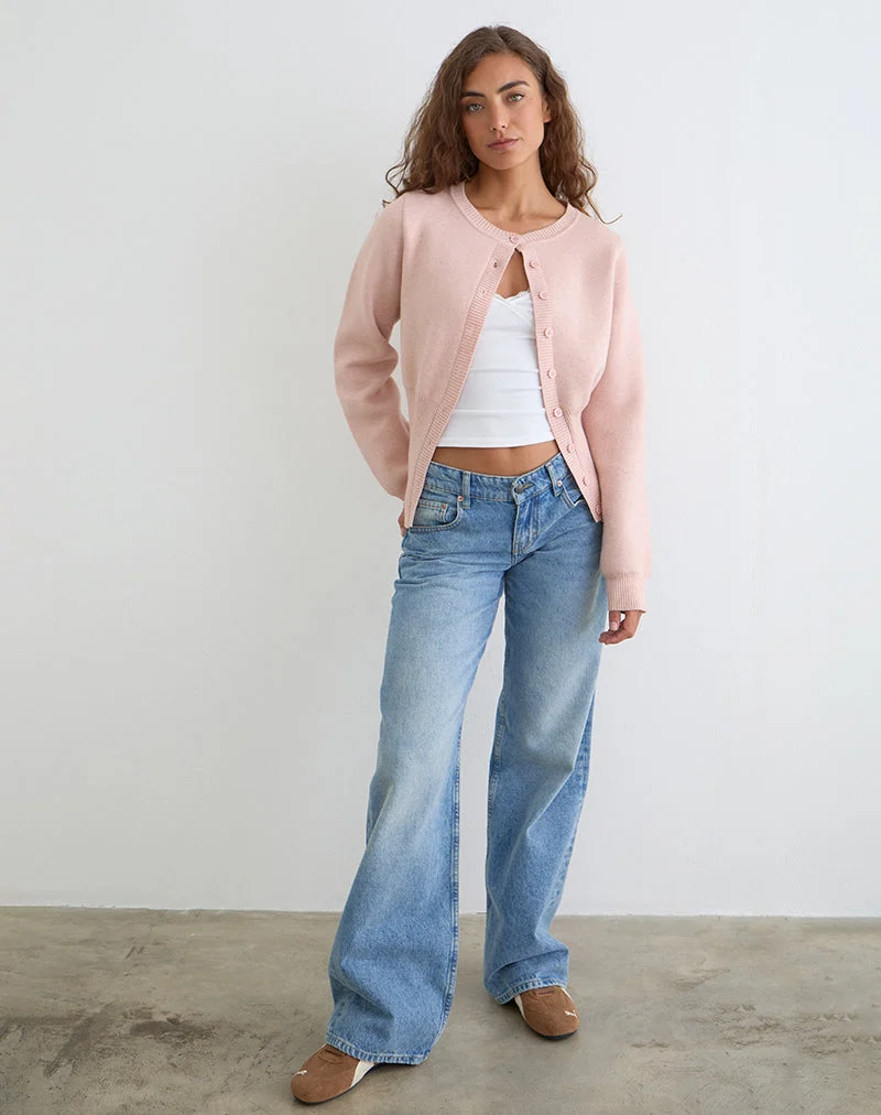 Subra Langärmelige Strickjacke in Rosa