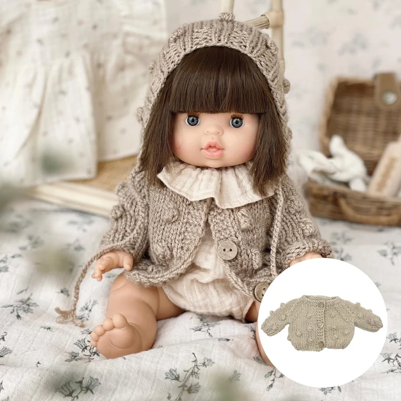 Puppenstrickjacke bobble cappuccino