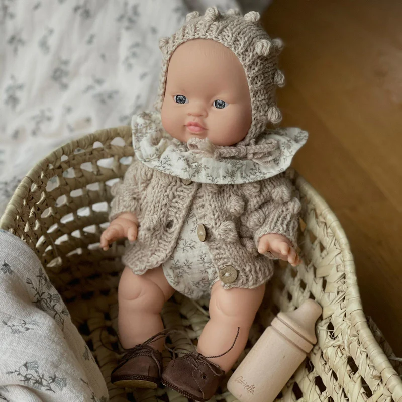 Puppenstrickjacke bobble cappuccino