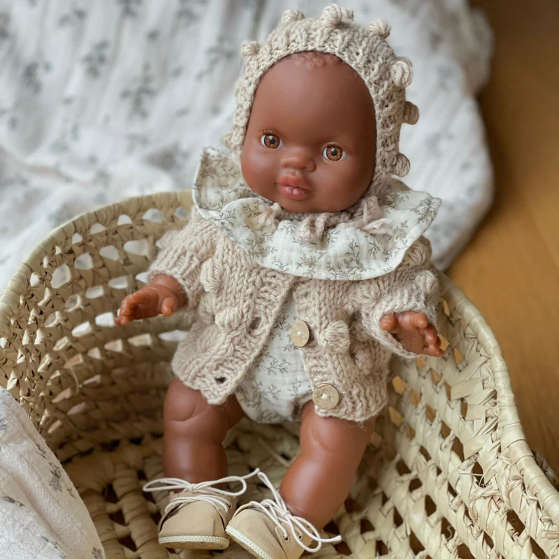 Puppenstrickjacke bobble cappuccino