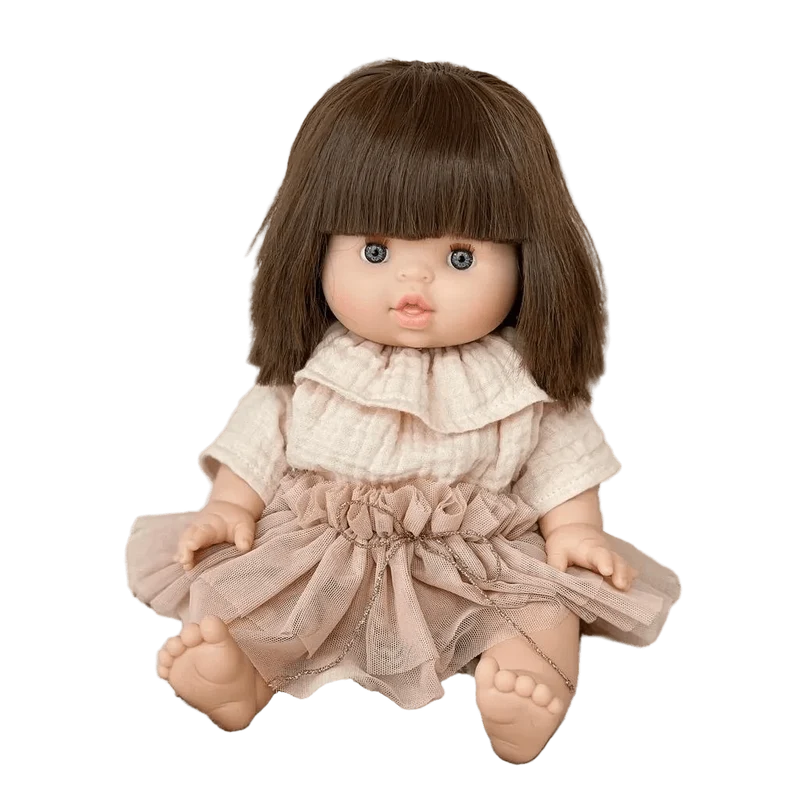 Puppe "Chloe" 34cm mit braunen Haaren und blauen Augen
