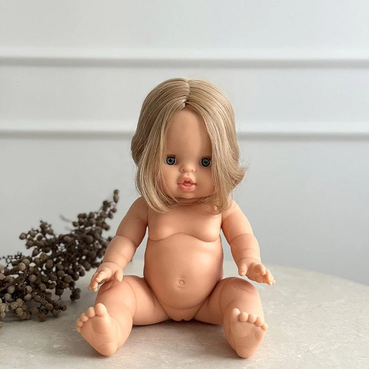 Puppe "Alienor" 34cm mit blonden langen Haaren und blauen Augen
