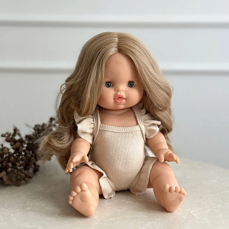 Puppe "Alienor" 34cm mit blonden langen Haaren und blauen Augen