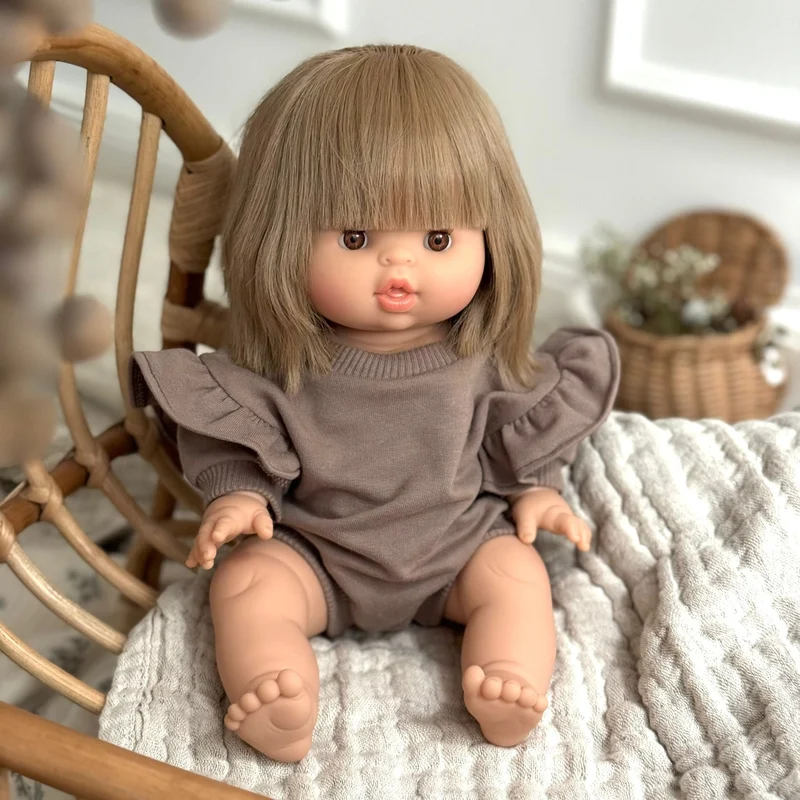 Puppenromper mit Rüschen earth