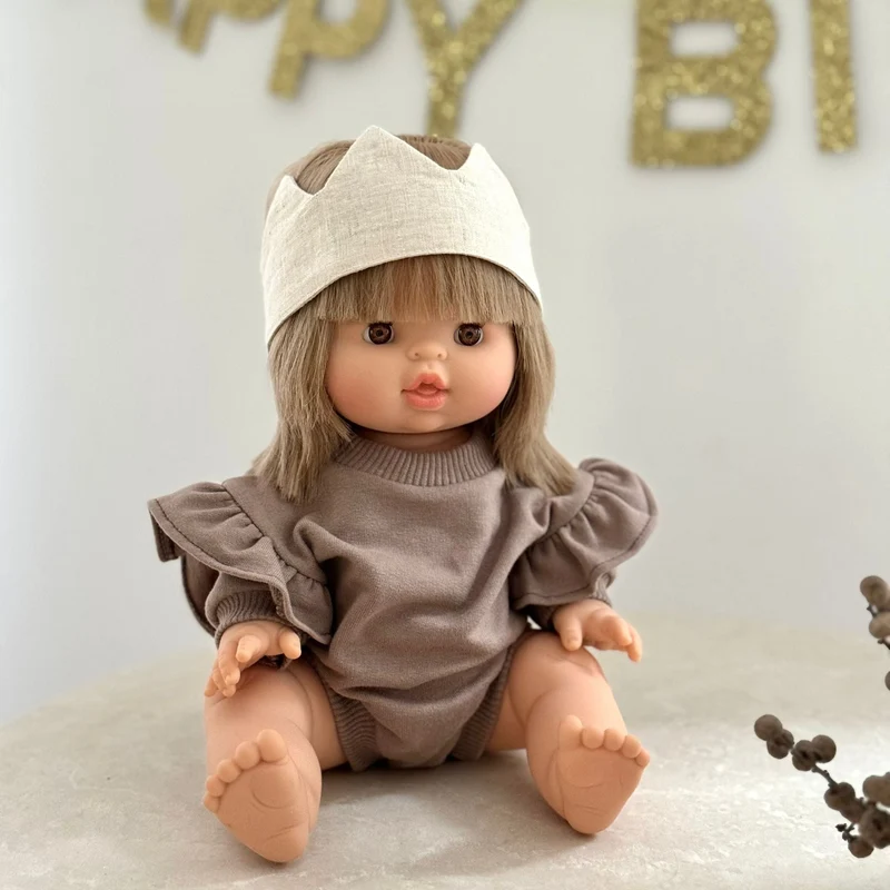 Puppenromper mit Rüschen earth