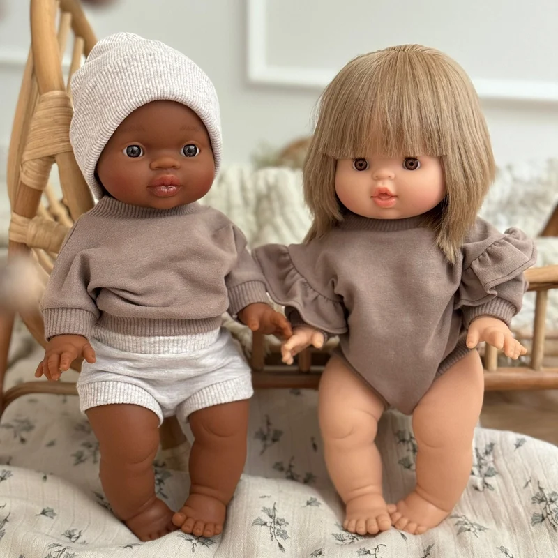 Puppenromper mit Rüschen earth