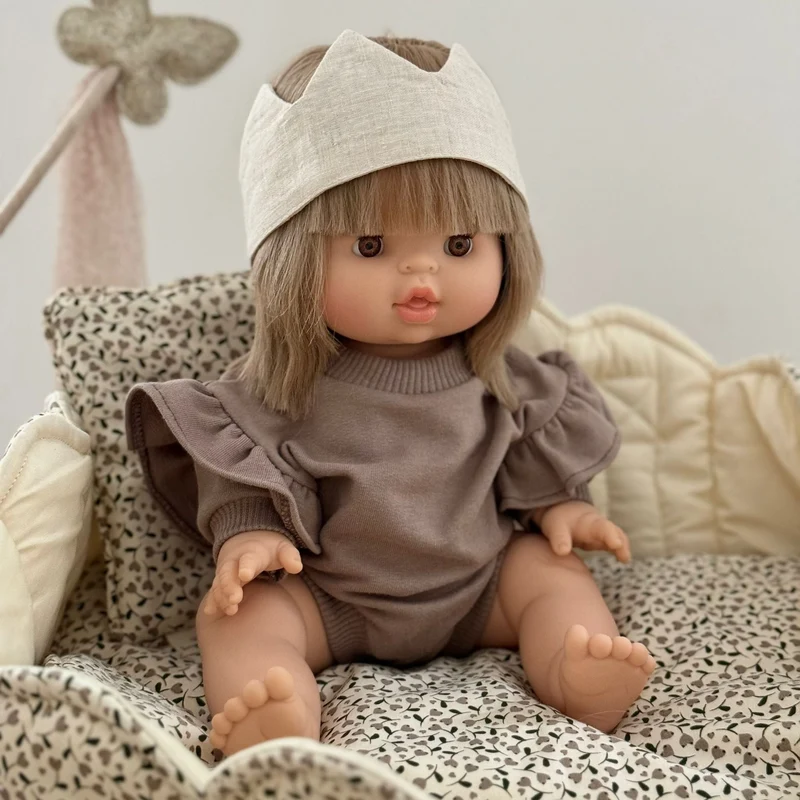 Puppenromper mit Rüschen earth