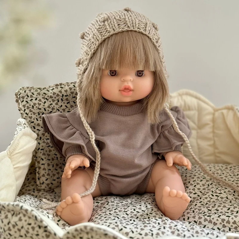 Puppenromper mit Rüschen earth