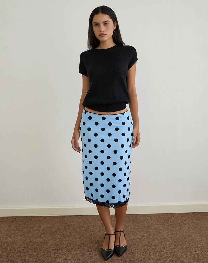 Gamila Midirock in Blau mit Polka Space Schwarz