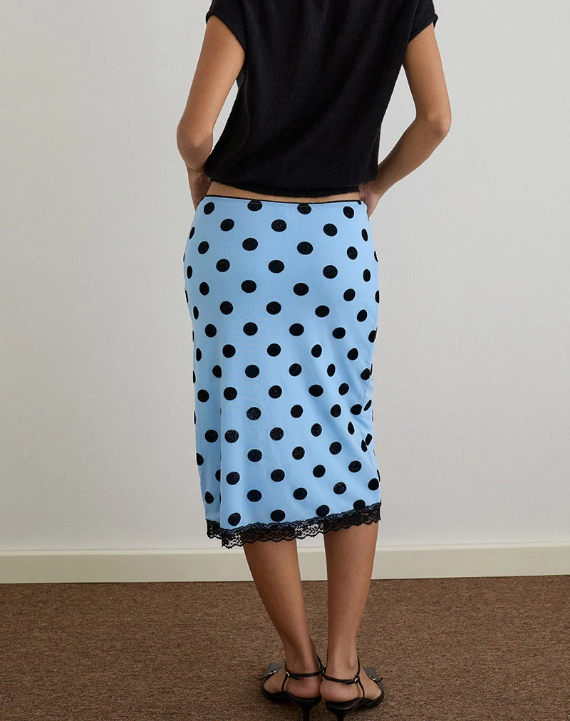 Gamila Midirock in Blau mit Polka Space Schwarz