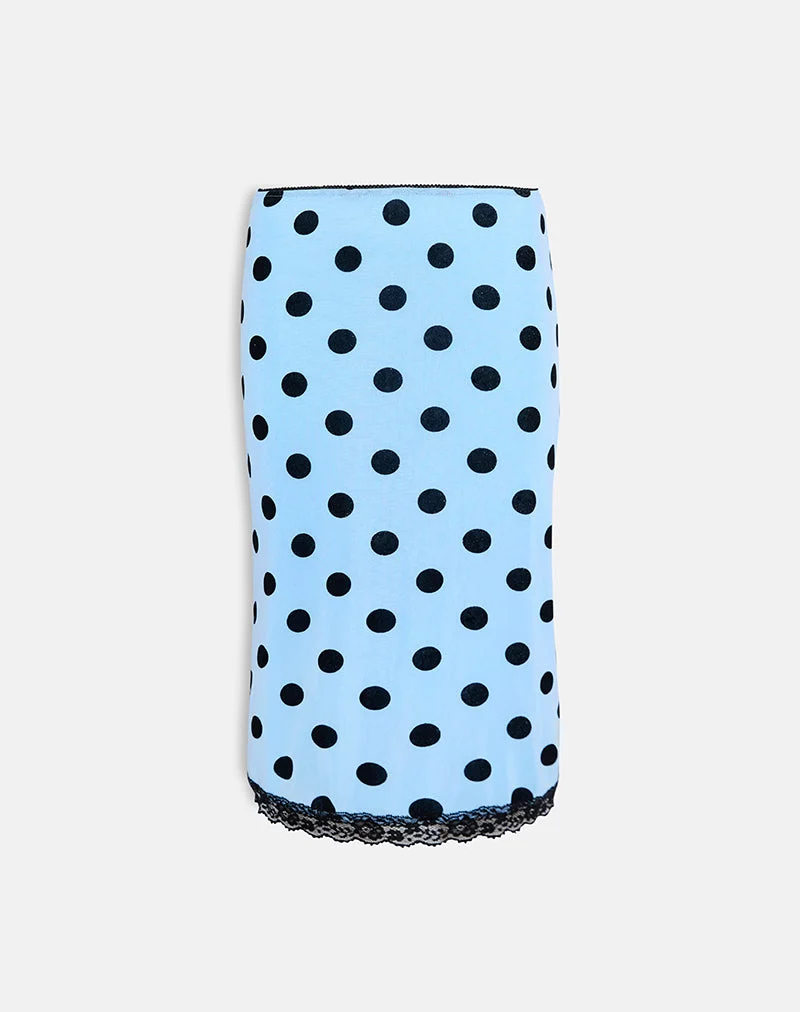 Gamila Midirock in Blau mit Polka Space Schwarz