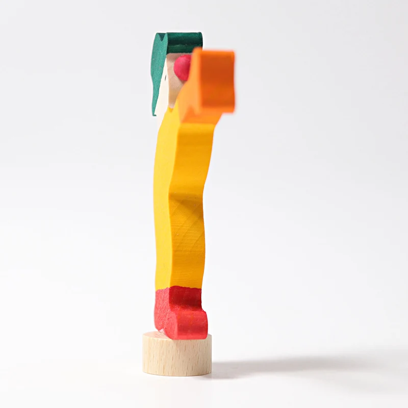 Grimms 03830 Steckfigur Clown mit Trompete, Geburtstagsstecker