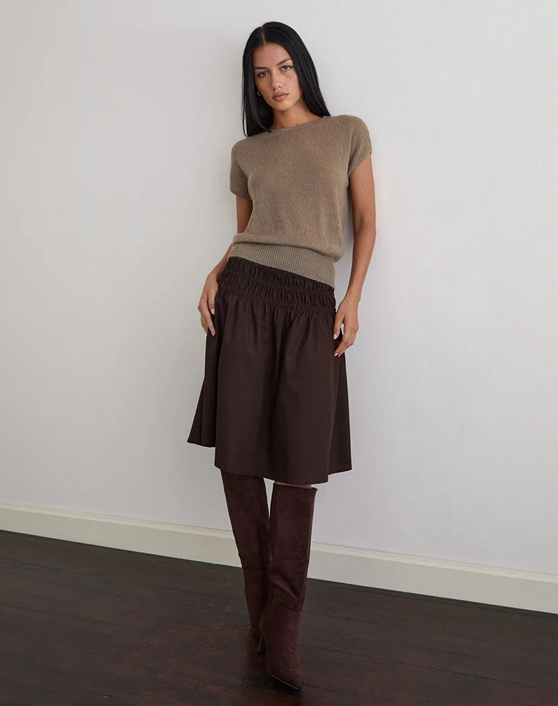 Neleta Midirock aus Popeline in Bitterschokolade