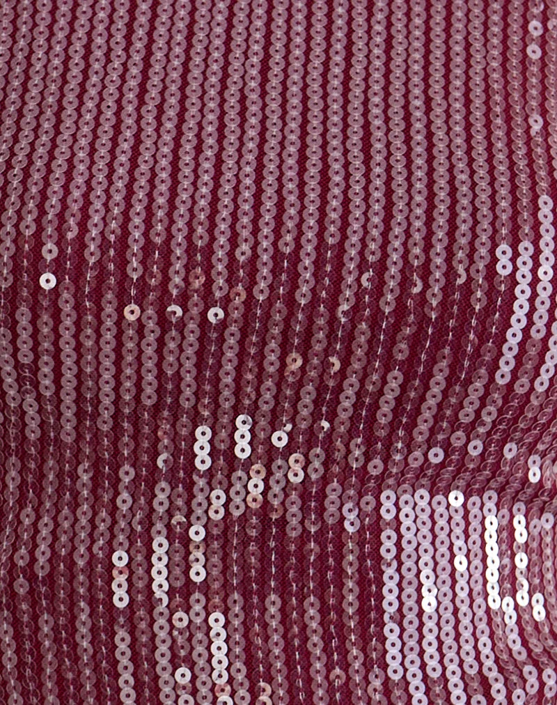 Jalwa Langarm-Oberteil in Pailletten-Maroon