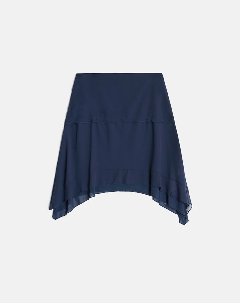 Marella Midirock aus Chiffon in Blau Graphit