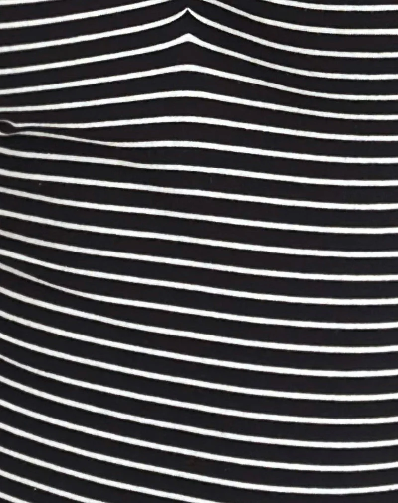 Subita Langarm-Oberteil aus gestreiftem Jersey in Schwarz und Weiß