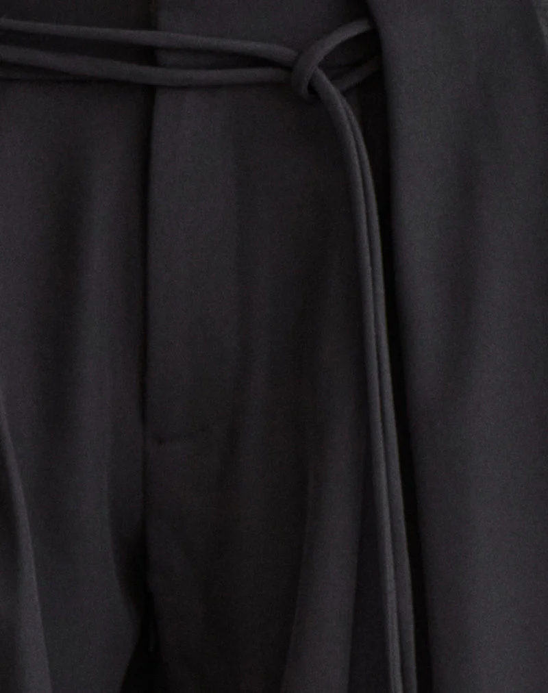 Rivela Hose mit Bindegürtel in Schwarz