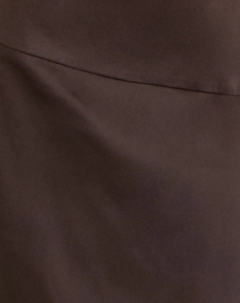 Manyala Midirock aus Satin in Dunkelbraun