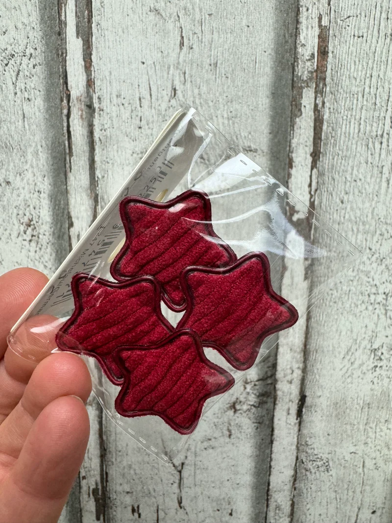 4er-Set kleine Stoffsterne aus Cord – Mini Deko-Sterne im Beutel | Viele Farben | Geschenk- & Streudeko