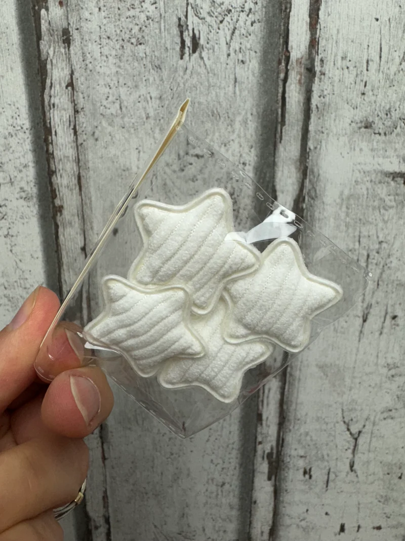 4er-Set kleine Stoffsterne aus Cord – Mini Deko-Sterne im Beutel | Viele Farben | Geschenk- & Streudeko