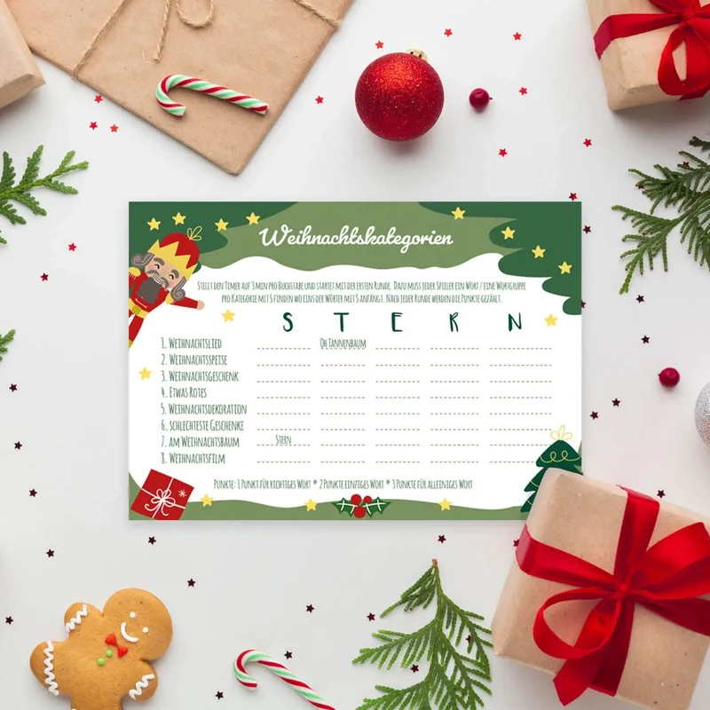 Weihnachtsspiele-Set Tannengrün