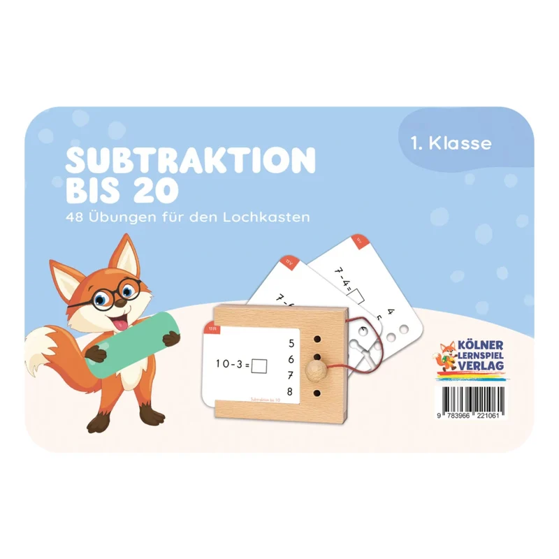 Subtraktion bis 20 - Übungen für den Lochkasten