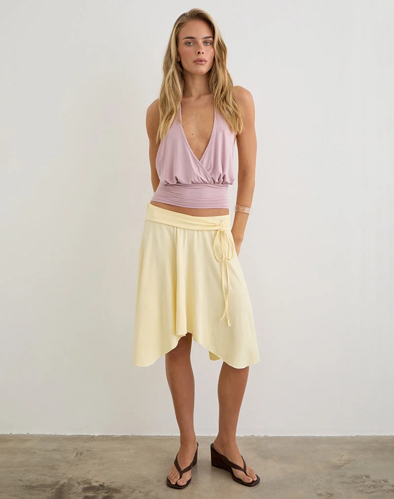 Joonmir Midi-Rock aus Rayon-Jersey in der Farbe „Lemon“