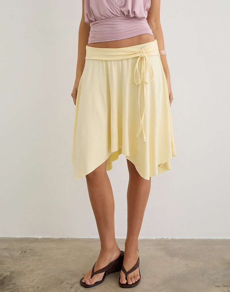 Joonmir Midi-Rock aus Rayon-Jersey in der Farbe „Lemon“